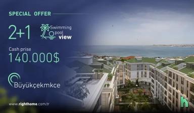 Special Offer: 2+1 Apartment with Swimming Pool View at  HILAL HILL in Büyükçekmece