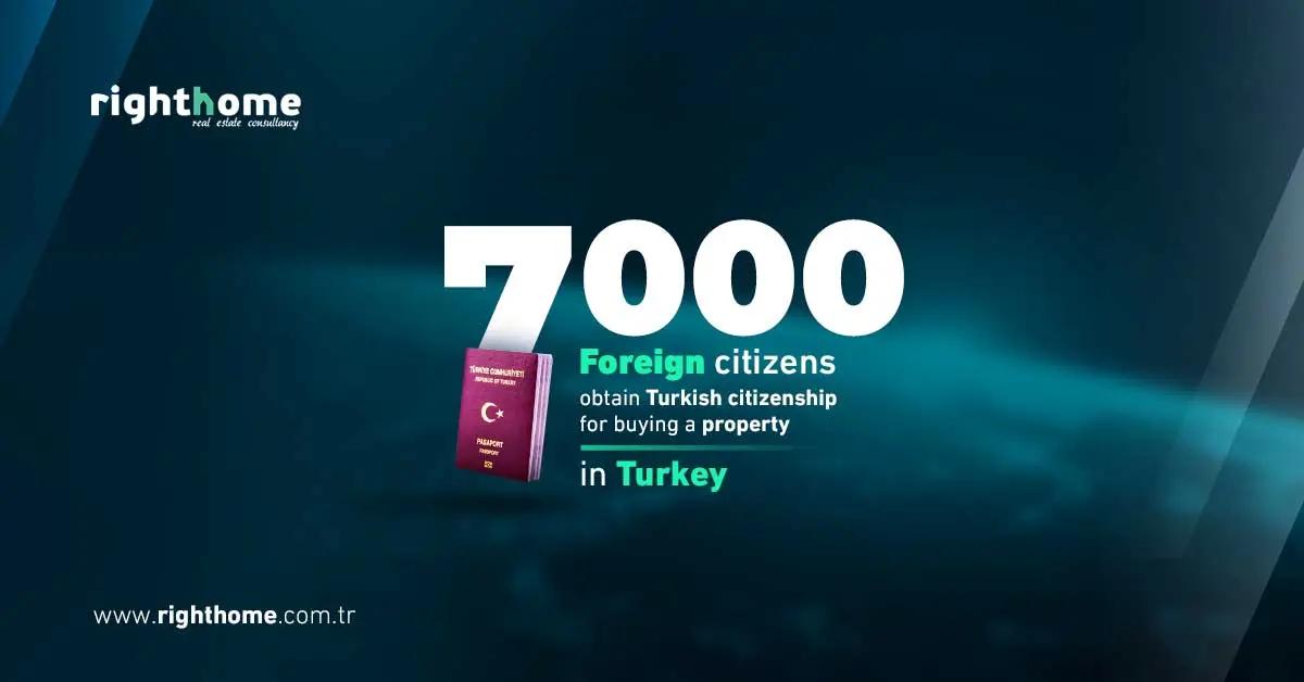 7 آلاف مواطن أجنبي يحصلون على الجنسية التركية مقابل شراء عقار