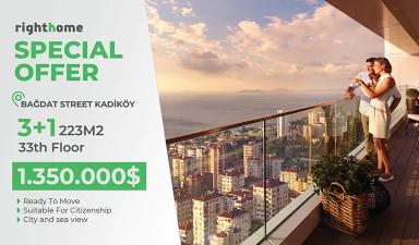 Special offer 3+1 suitable for citizenship at kadikoy area